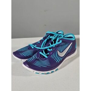 Nike Free 3.0 V5 Running Shoes Womens 8.5 Purple Teal 599268-500 Training